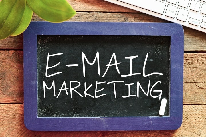 Chalkboard with Text: Email Marketing