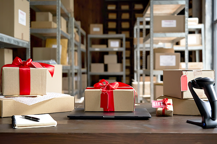 Image: Holiday packages ready to ship.