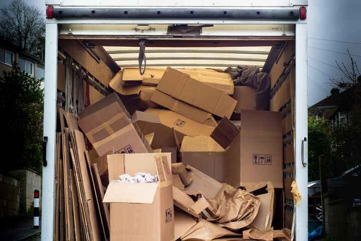 Freight Truck with Damaged Boxes