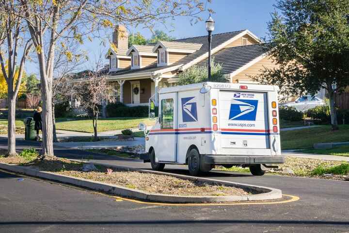 USPS Truck on Street