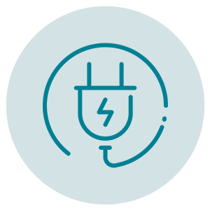 Electronics plug icon.