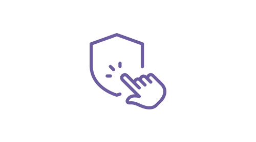 Image: Hand clicking on shield icon.
