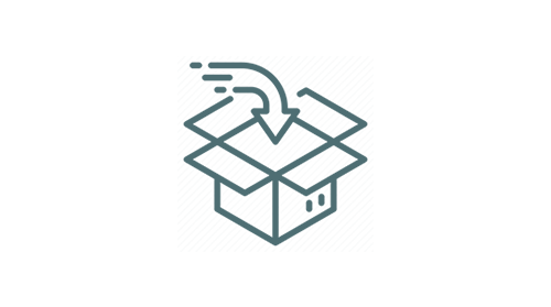 Image: Package and arrow icon.