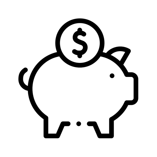 Piggy bank icon.