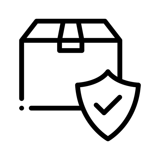 Package and shield icon.