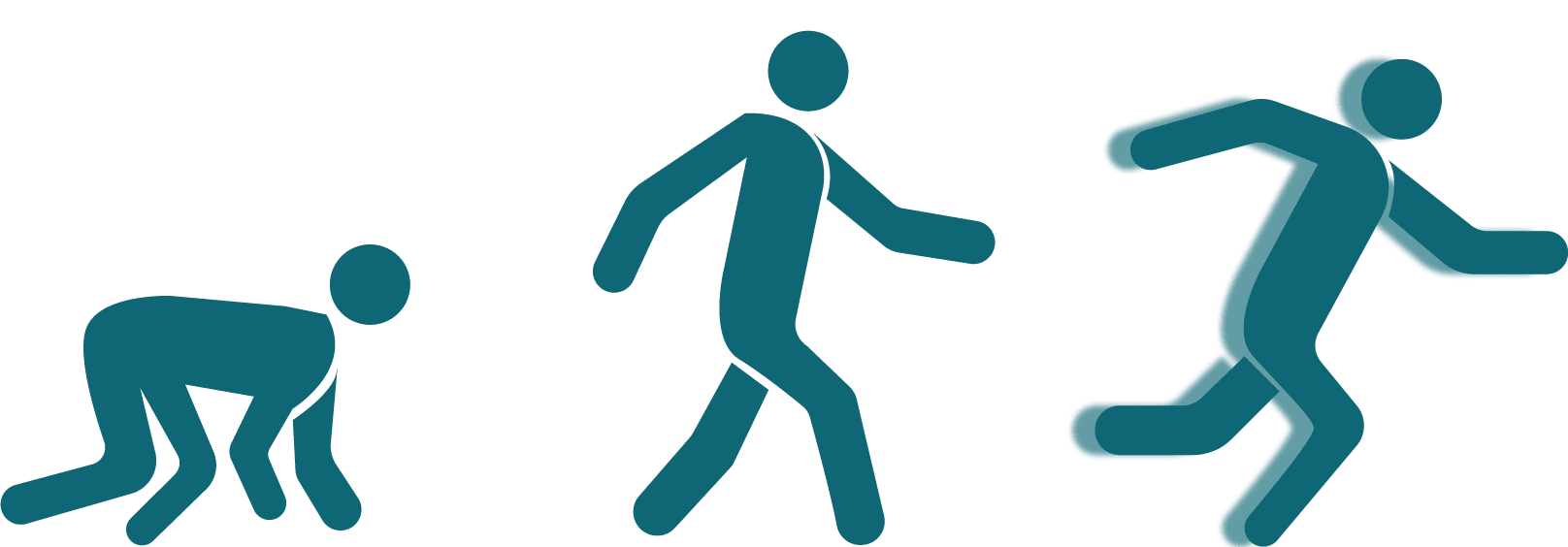 Image: Crawl walk run icons.
