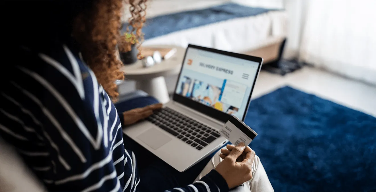 Image: A customer making a purchase on an ecommerce platform.