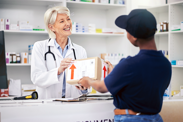 Image: Medical supplies being prepared for shipment.