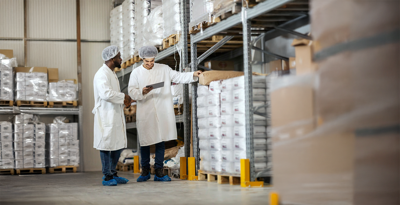 Image: A warehouse worker auditing parcels.