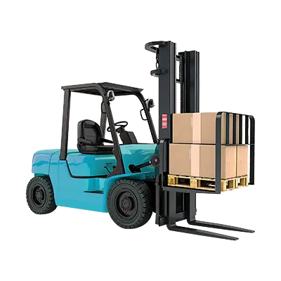 Image: Forklift dropping packages that require package insurance.