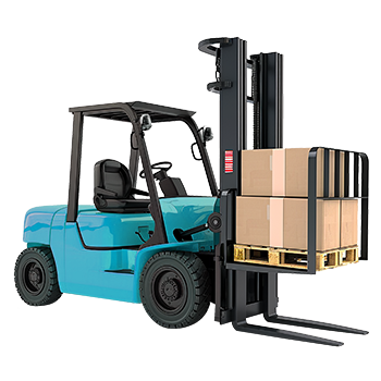 Image: Forklift dropping packages that require shipping insurance.